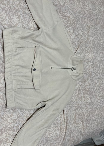 Kürklü Bej Kadın Kısa Polarlı bluz - Görsel 4