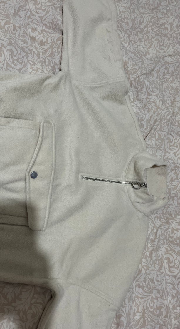 Kürklü Bej Kadın Kısa Polarlı bluz - Görsel 3