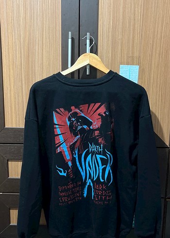 Siyah Baskılı Oversize Kadın Sweatshirt - Görsel 2