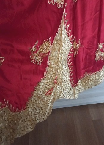 Uzun Kollu Kırmızı Nakışlı Kadın Hint Elbisesi - Görsel 5