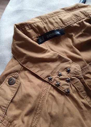 Kahverengi, Düğmeli Kadın Gömlek - Görsel 5