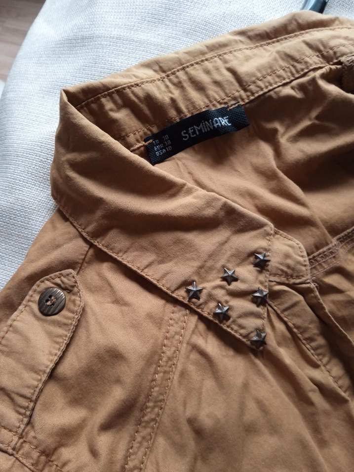 Kahverengi, Düğmeli Kadın Gömlek - Görsel 5