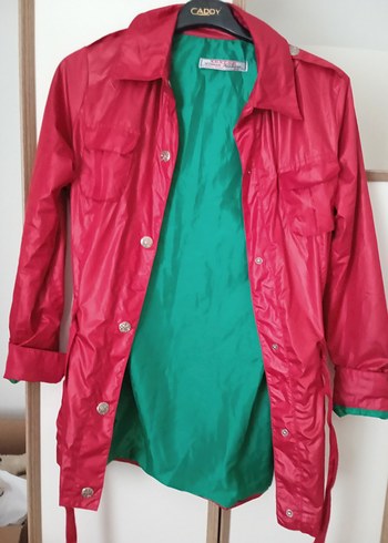 Düğmeli Kırmızı Kadın Midi Ceket - Görsel 6