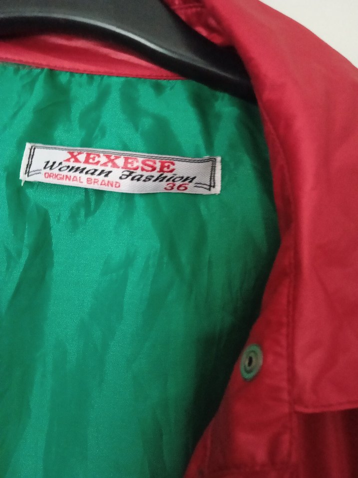 Düğmeli Kırmızı Kadın Midi Ceket - Görsel 5