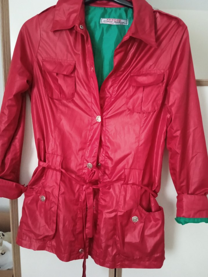 Düğmeli Kırmızı Kadın Midi Ceket - Görsel 2