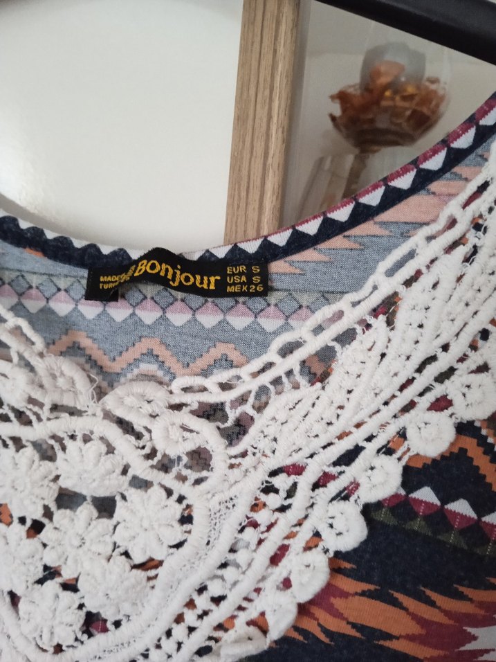 Dantel Detaylı Bohem V Yakalı Uzun Elbise - Görsel 4