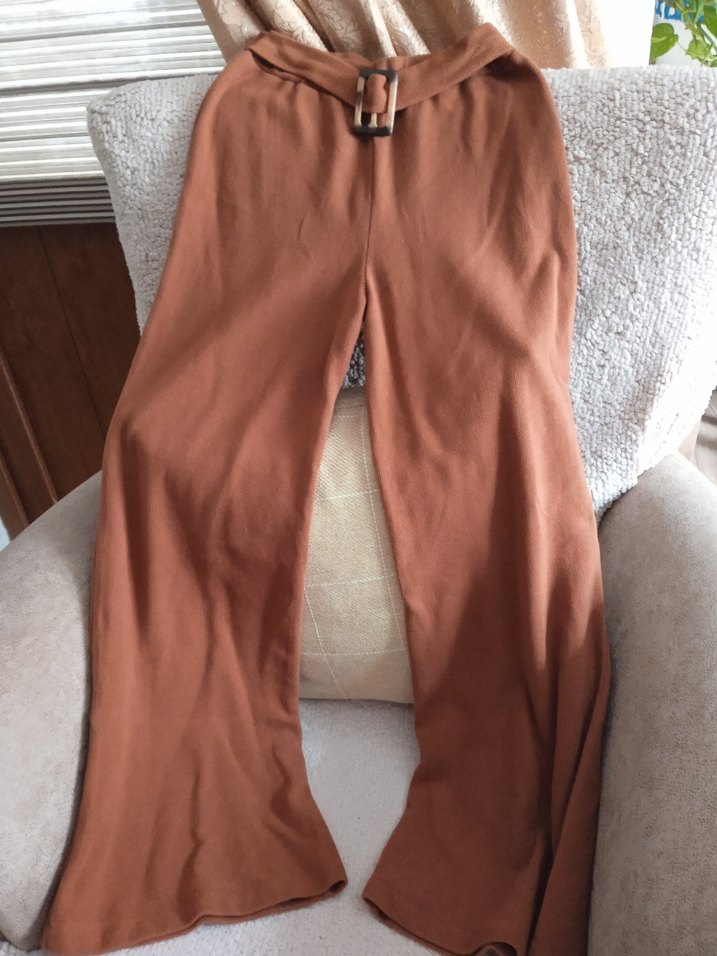 Kahverengi Tokalı Rahat Kadın Pantolon - Görsel 3