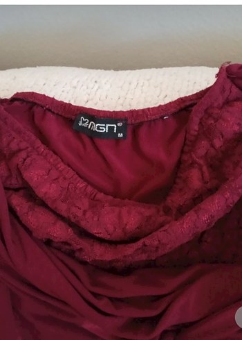 Bordo Drapeli Uzun Kadın Tulum - Görsel 2