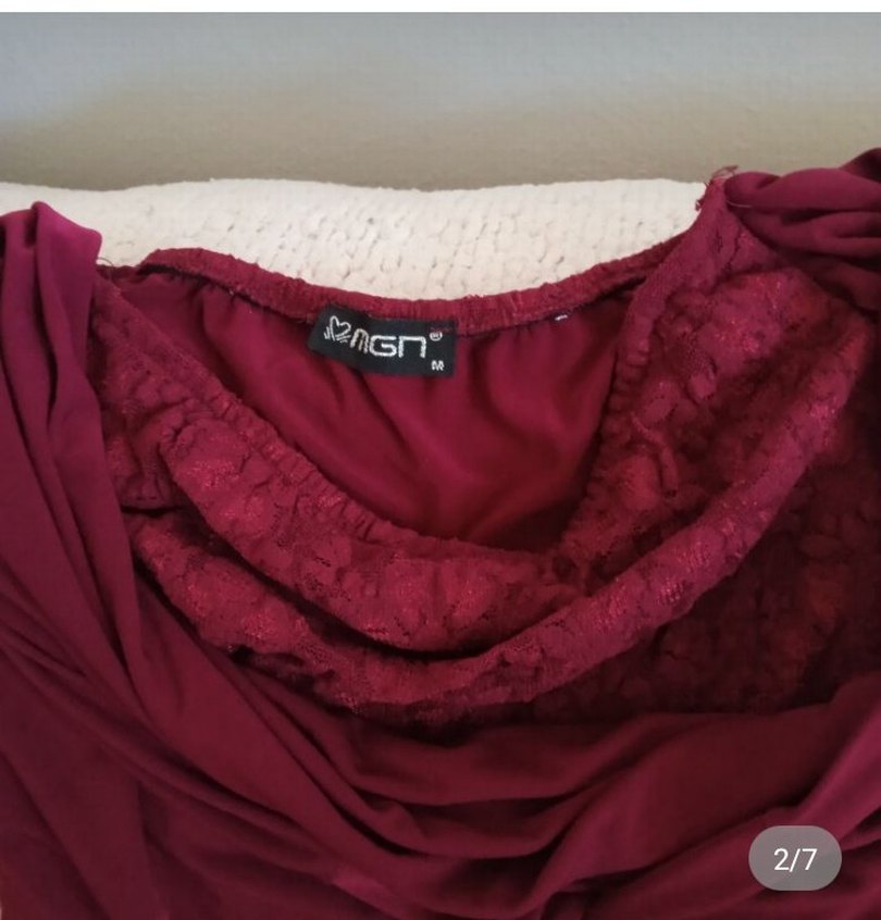 Bordo Drapeli Uzun Kadın Tulum - Görsel 2