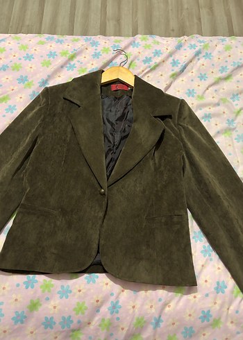 Trendyol & Milla Kahverengi haki yeşil Süet Düğmeli Kadın Blazer