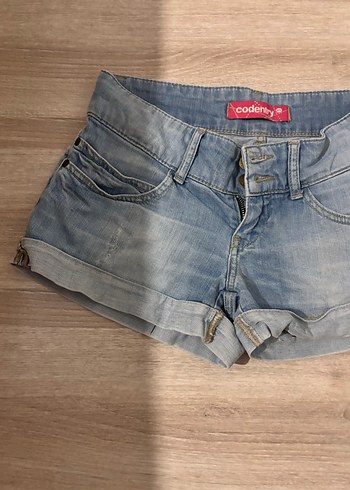 s Beden mavi Renk Düğmeli Mavi Mini Kadın Kot Şort