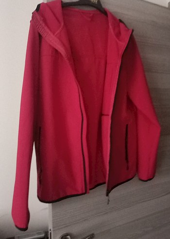 Kırmızı Fermuarlı Kadın Sweatshirt Ceket