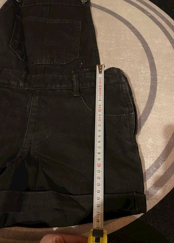 Siyah Kısa Kot Salopet, Tokalı, İnce Kesim tulum - Görsel 5