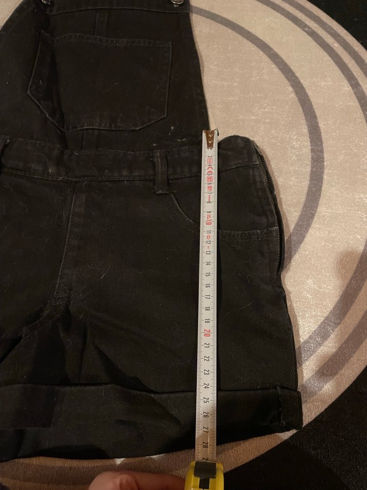 Siyah Kısa Kot Salopet, Tokalı, İnce Kesim tulum - Görsel 5