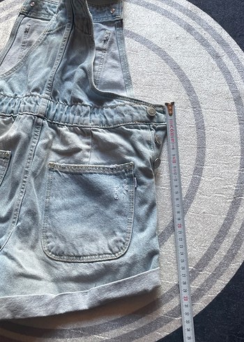 Bershka tulum kısa Mavi Denim Kadın Şort Salopet - Görsel 5