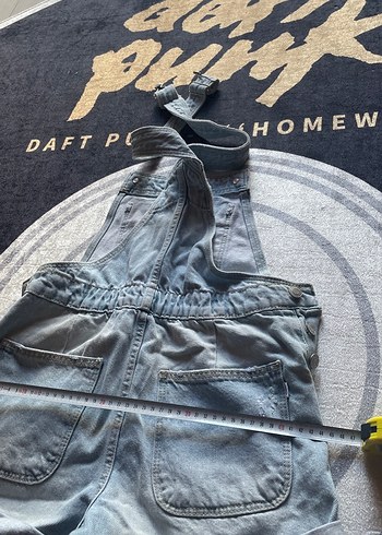 Bershka tulum kısa Mavi Denim Kadın Şort Salopet - Görsel 4