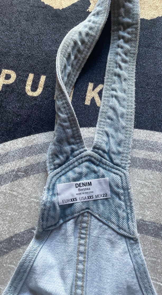 Bershka tulum kısa Mavi Denim Kadın Şort Salopet - Görsel 2