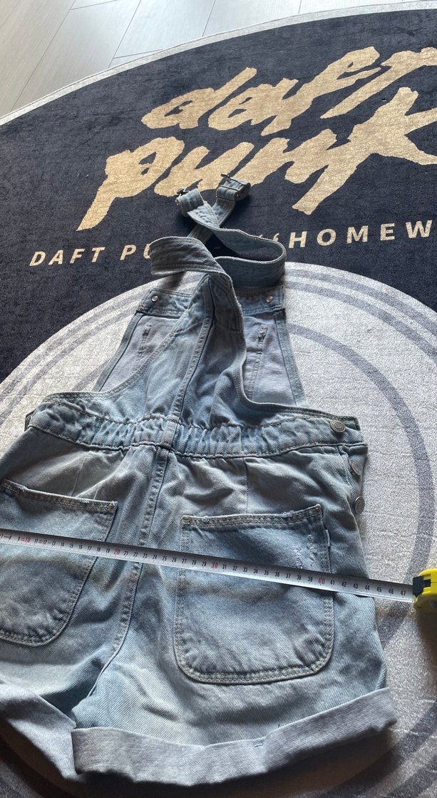 Bershka tulum kısa Mavi Denim Kadın Şort Salopet - Görsel 4