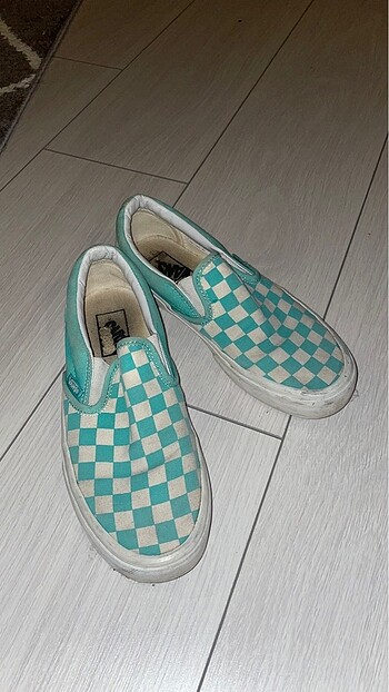 Dama desenli turkuaz mavi vans