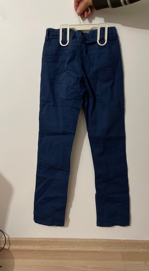 Erkek Lacivert Kemerli Denim Pantolon - Görsel 2