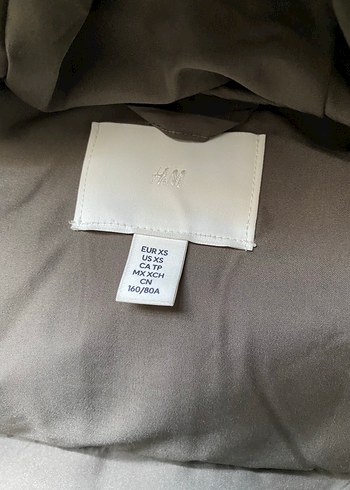 xs Beden Kadın Gri Midi Puff Mont