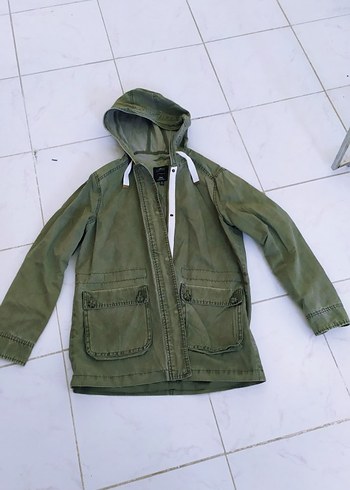 Kadın Haki Kemerli Pamuk Ceket - Görsel 7