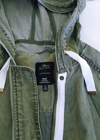 Kadın Haki Kemerli Pamuk Ceket - Görsel 6