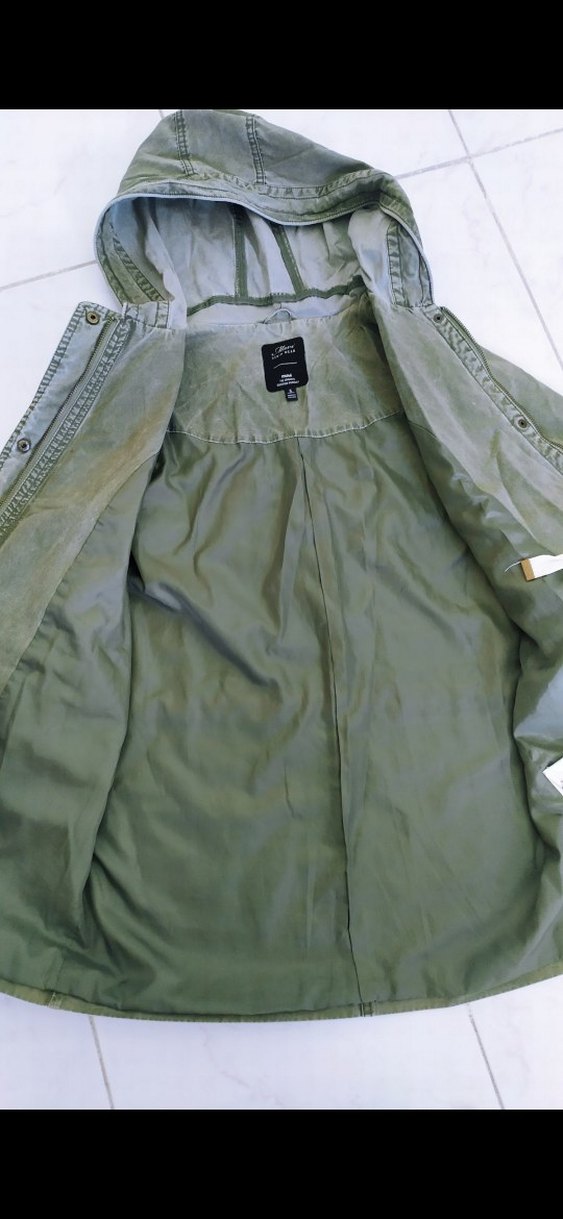 Kadın Haki Kemerli Pamuk Ceket - Görsel 4