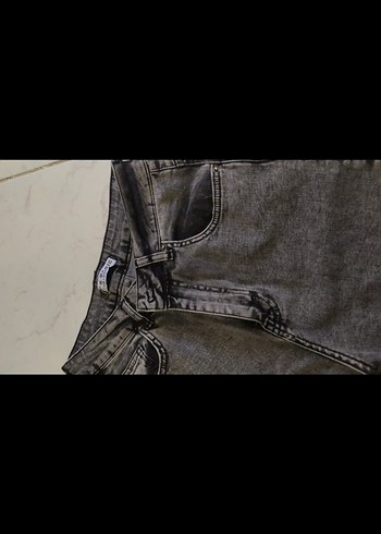 Kadın siyah  Fermuarlı Denim Pantolon - Görsel 5