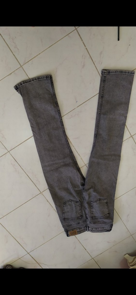 Kadın siyah  Fermuarlı Denim Pantolon - Görsel 2