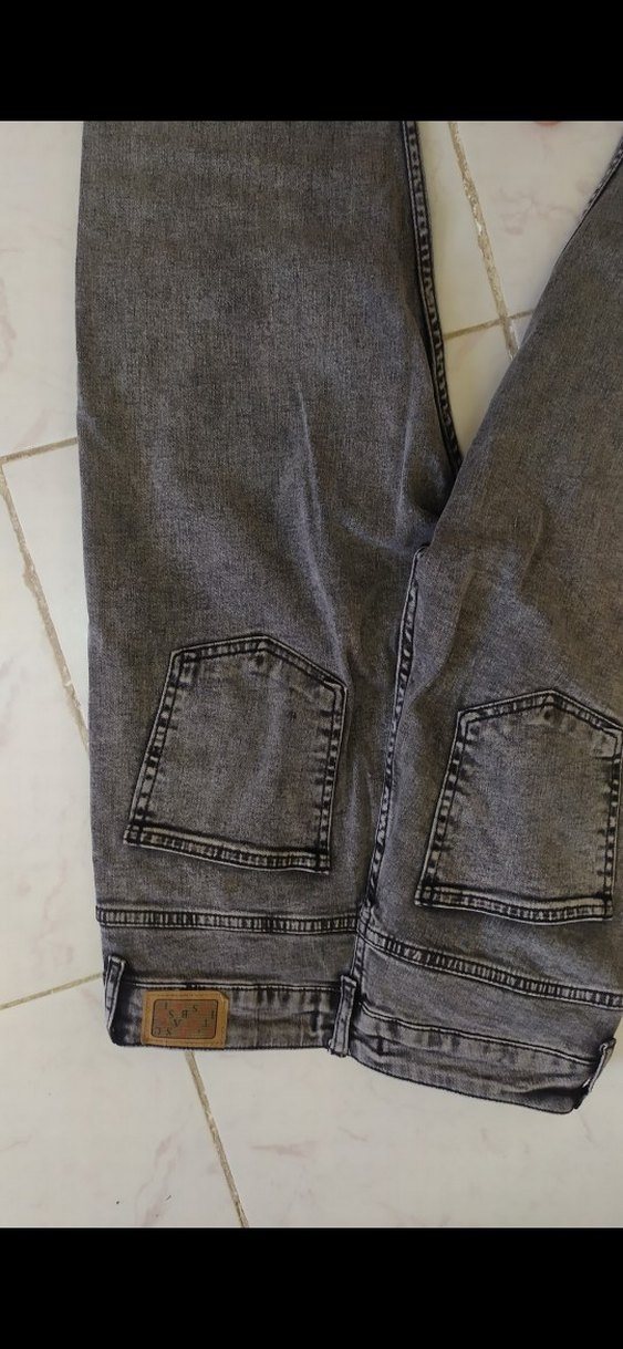 Kadın siyah  Fermuarlı Denim Pantolon - Görsel 3