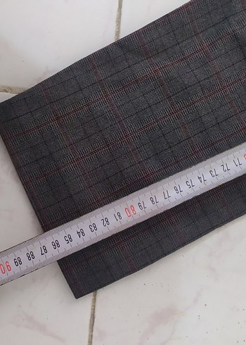 Düğmeli gri Kadın Kumaş Pantolon - Görsel 6