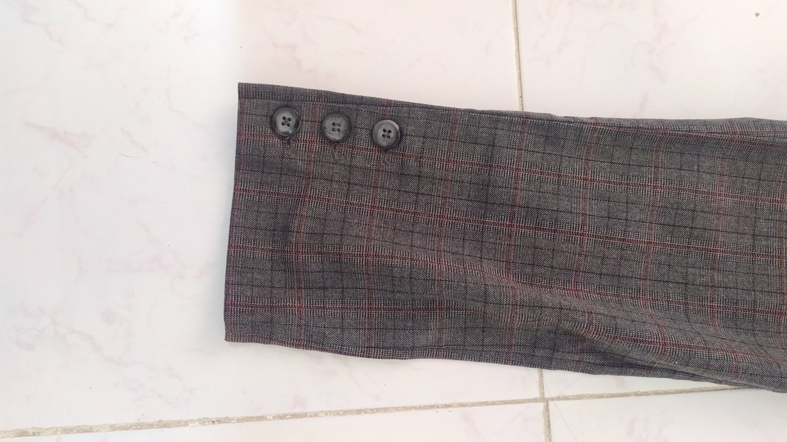 Düğmeli gri Kadın Kumaş Pantolon - Görsel 5