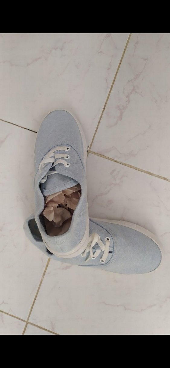 Kot Kumaşlı Gri Kadın Sneakers - Görsel 3