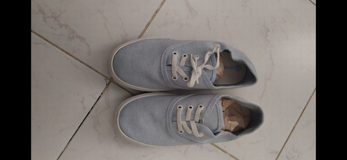 Kot Kumaşlı Gri Kadın Sneakers - Görsel 2