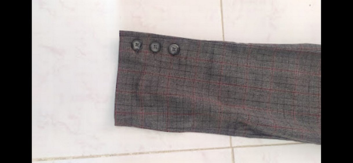 Gri Kumaş Kadın Pantolon, Normal Boy, paça düğmeli - Görsel 5