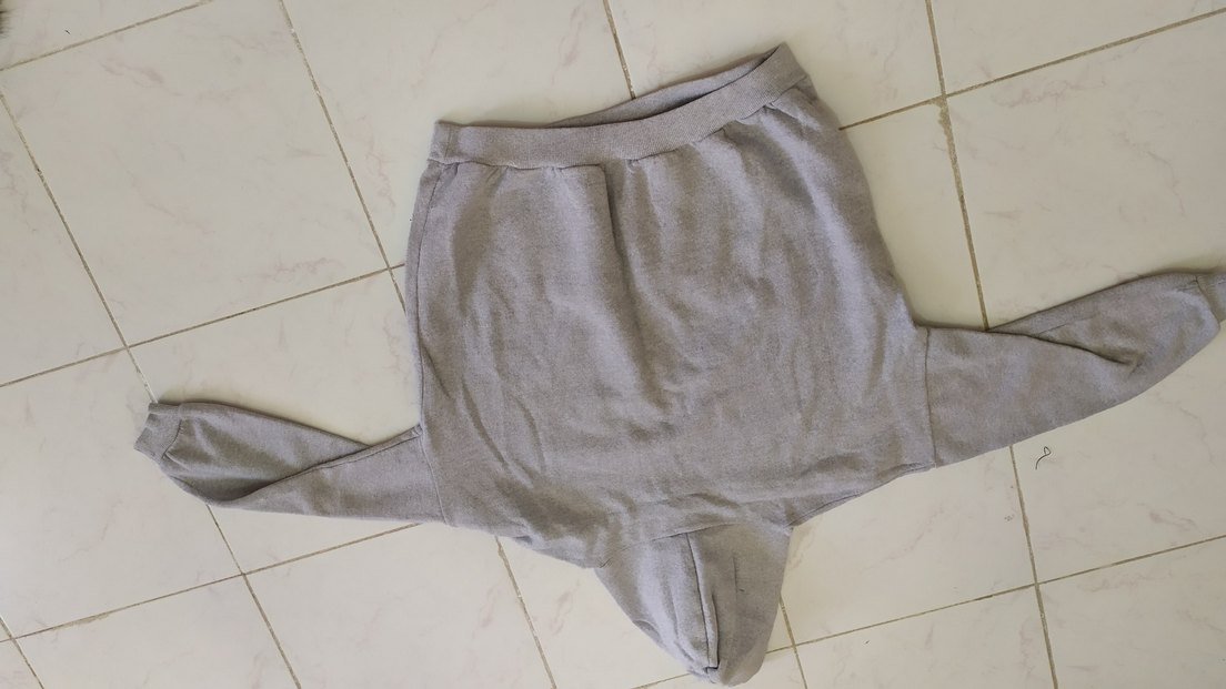 Gri Kapüşonlu unisex Sweatshirt - Görsel 4