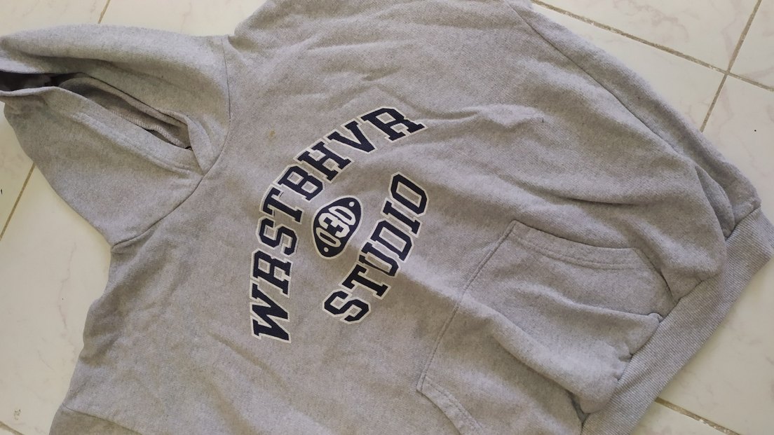 Gri Kapüşonlu unisex Sweatshirt - Görsel 2