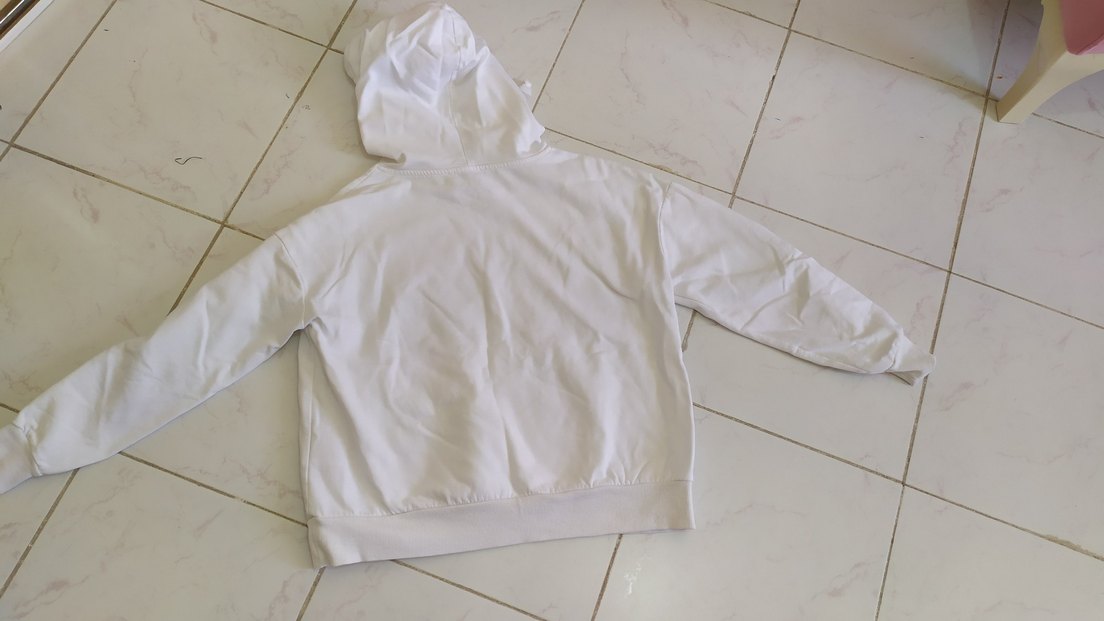 beyaz kapüşonlu sweatshirt - Görsel 3