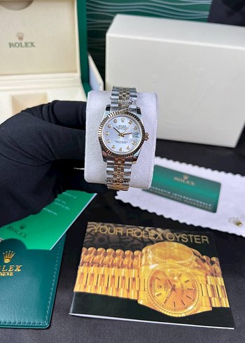 Rolex Kadın Beyaz Parlak Klasik Saat