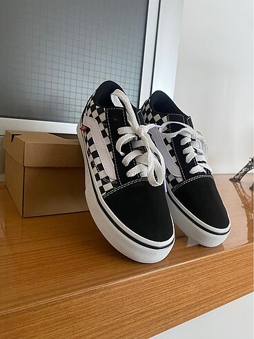 44 Beden siyah Renk VANS DAMALI UNISEX SNEAKER SPOR AYAKKABI