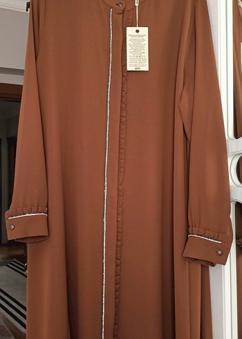 Zara Düğmeli Uzun Kollu Kahverengi Kadın Tunik