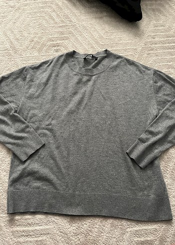 Gri Kadın Uzun Kollu Kazak - Görsel 3