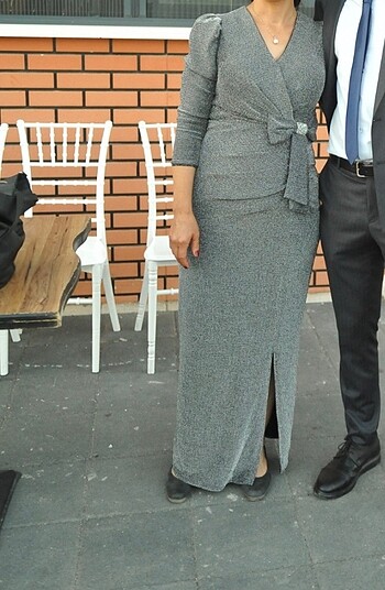 xl Beden M-l-xl uyumlu likralı şık elbise