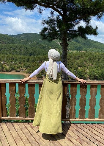 Salaş Kesim Keten Bohem Uzun Elbise - Görsel 3