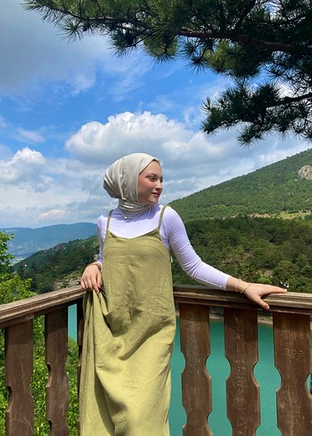 Salaş Kesim Keten Bohem Uzun Elbise - Görsel 2