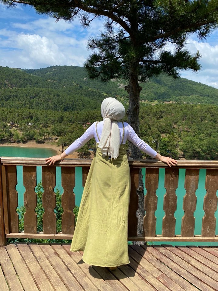 Salaş Kesim Keten Bohem Uzun Elbise - Görsel 3