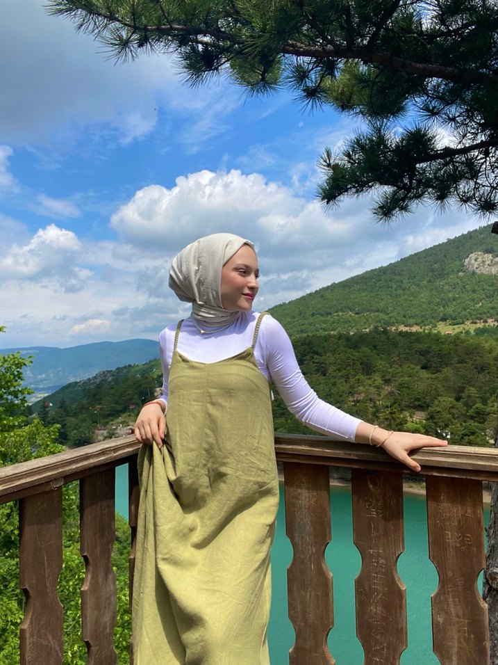 Salaş Kesim Keten Bohem Uzun Elbise - Görsel 2