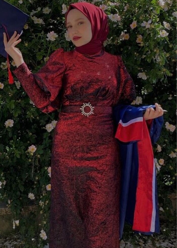 Bordo abiye - Görsel 3