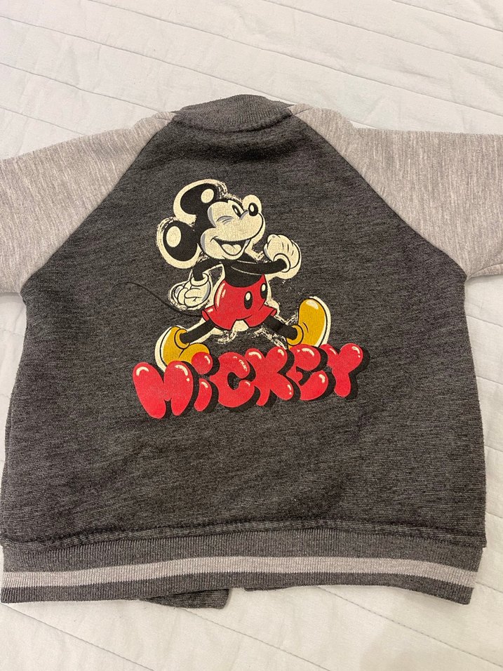 Gri Mickey Mouse Baskılı Erkek Çocuk Ceket - Görsel 2